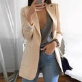 Women's Lightweight Slim Longline Blazer for Desk to Dinner - Khaki