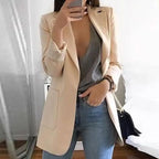 Women's Lightweight Slim Longline Blazer for Desk to Dinner - Khaki