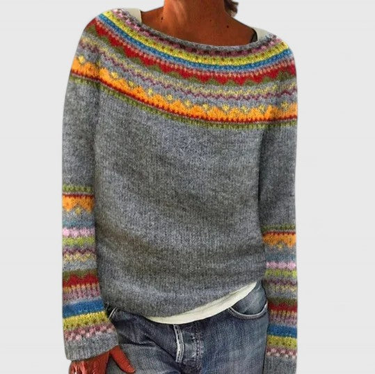 Women's Polished Everyday Knit Jumper with Flattering Cut - Mid Grey