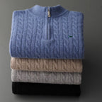 Men's Superfine 19.5 Micron Merino Wool Half-Zip Jumper