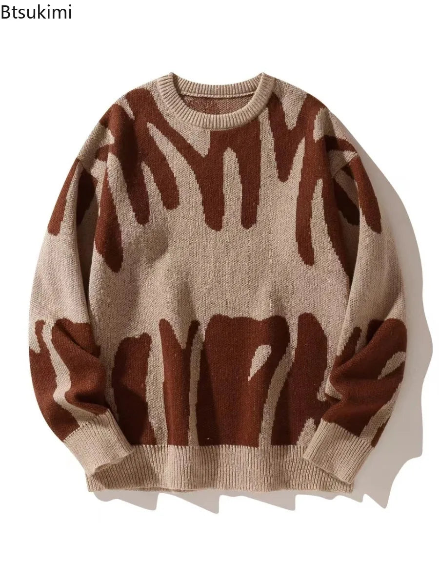 Men's Classic Knit Round Neck Jumper with Long Sleeves