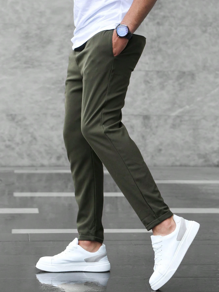 Men's Classic-Cut Stretch Trousers for Office and Evening
