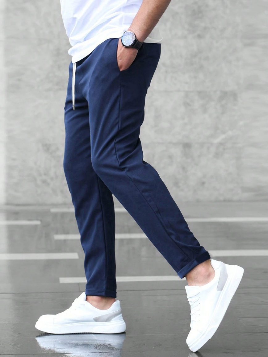 Men's Classic-Cut Stretch Trousers for Office and Evening