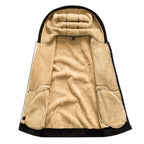 Men's Drawcord Hooded Winter Coat with Ribbed Hem and Wool Lining