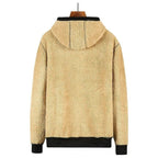 Men's Drawcord Hooded Winter Coat with Ribbed Hem and Wool Lining