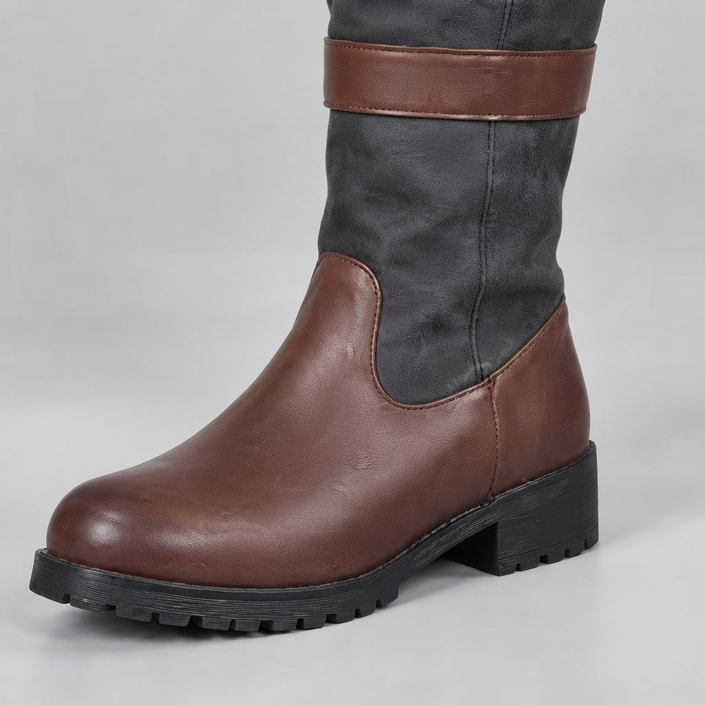 Women's Breathable Waterproof-Lined Country Boots with Two Buckles