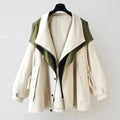 Women's Wind-Resistant Oversized Trench Mac with Layered Collar - White