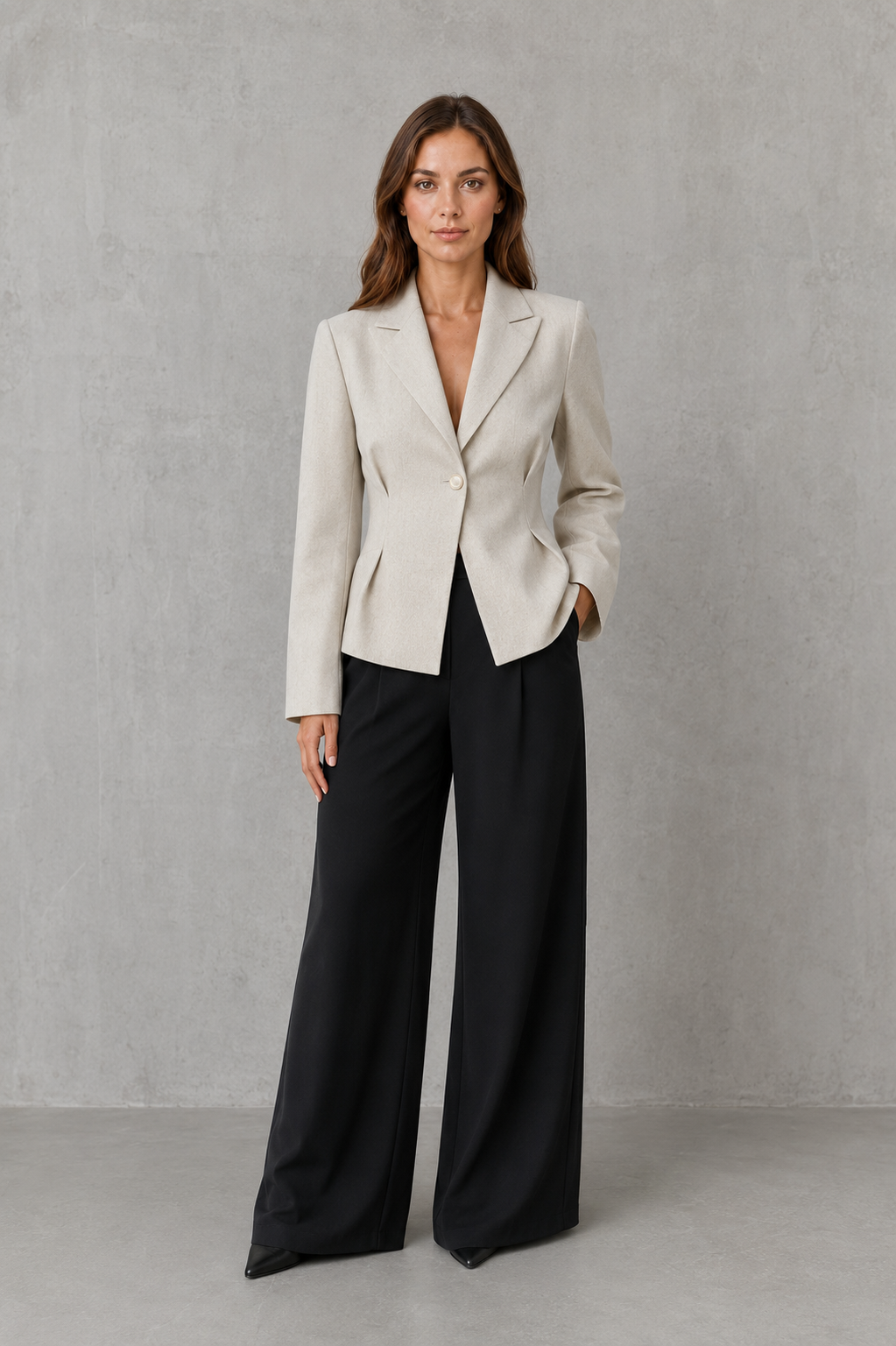 Women's Single-Button Fitted-Waist Blazer