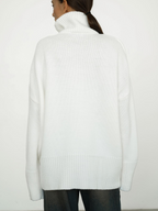 Women's Wool Blend Polo Neck Jumper with a Little Stretch