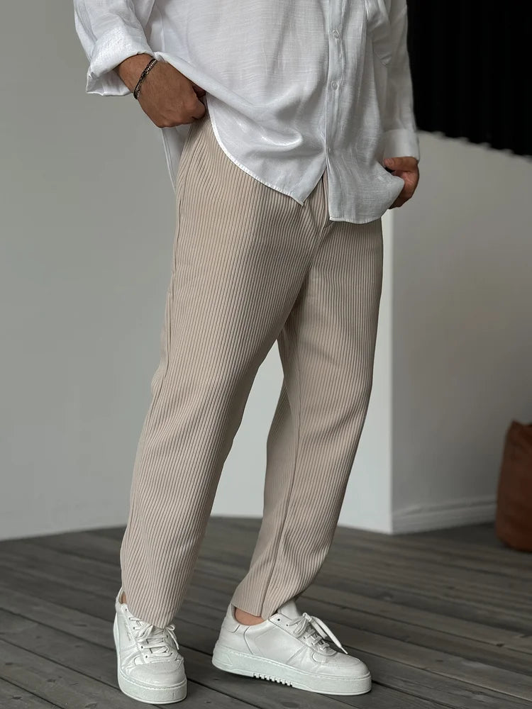 Men's Pull-On Baggy Wide-Leg Trousers for City Days