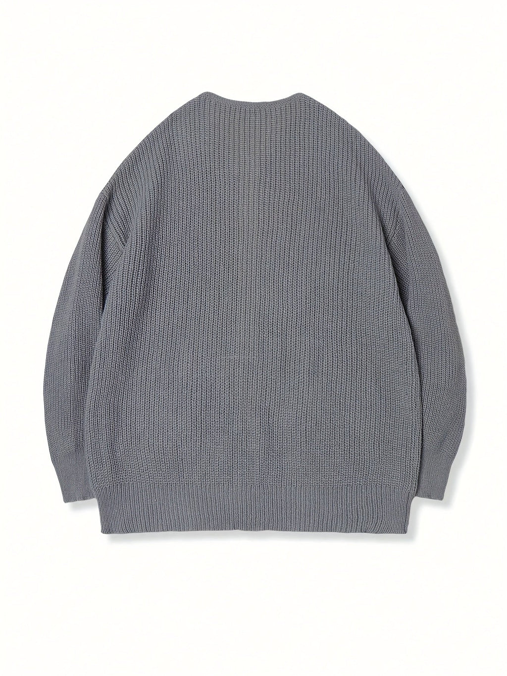 Men's Loose Drop-Shoulder Textured Cardigan with Zip Front