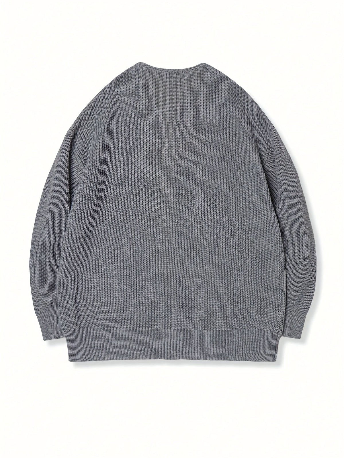 Men's Loose Drop-Shoulder Textured Cardigan with Zip Front