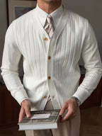 Men's Relaxed Knitted Cardigan with Button Front for Cool Evenings