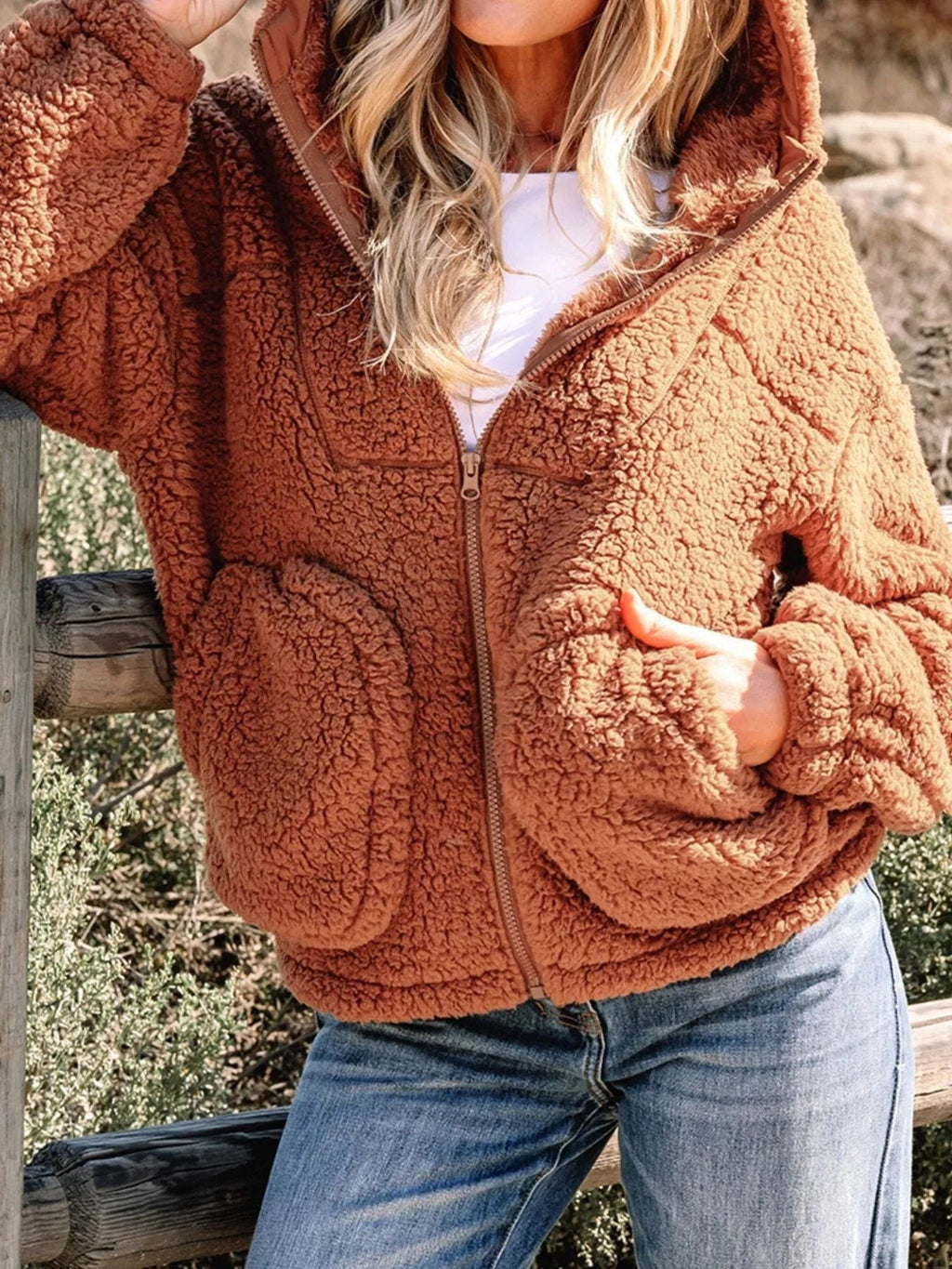 Women's Cosy Oversized Teddy Jacket for Weekends