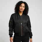 Women's All-Year Bomber with Ribbed Cuffs and Side Pockets