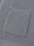 Men's Loose Drop-Shoulder Textured Cardigan with Zip Front