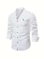 Men's Slim-Cut Desk-to-Dinner Shirt with Long Sleeves - White