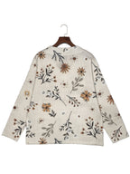 Women's Relaxed Floral V-Neck Jumper for Light Layering