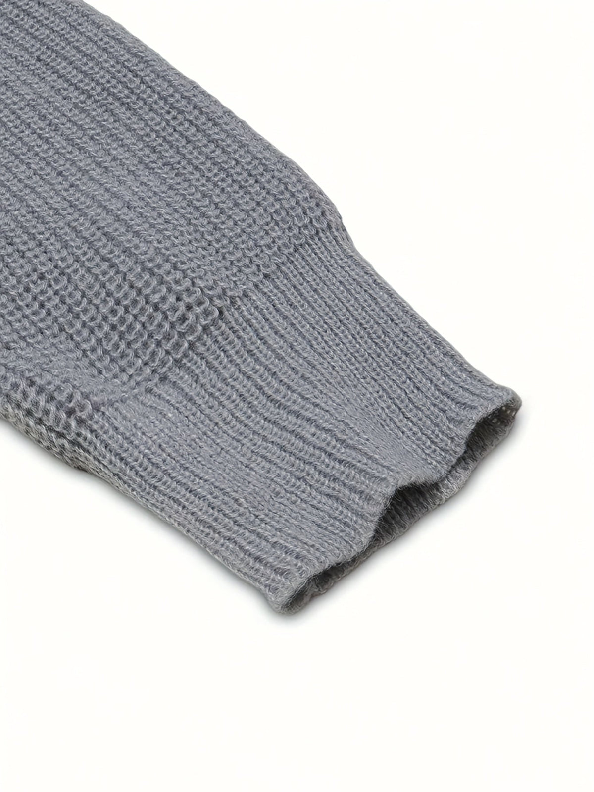 Men's Loose Drop-Shoulder Textured Cardigan with Zip Front