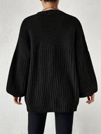 Women's Draped Open-Front Cardigan in Soft Chunky Knit