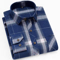 Men's Relaxed Soft-Touch Check Shirt with Button Front - Blue