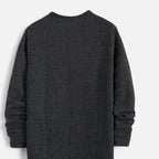 Men's Button-Neck Cable Knit Henley for Spring and Autumn