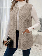 Women's Open-Front Draped Plush Layering Gilet