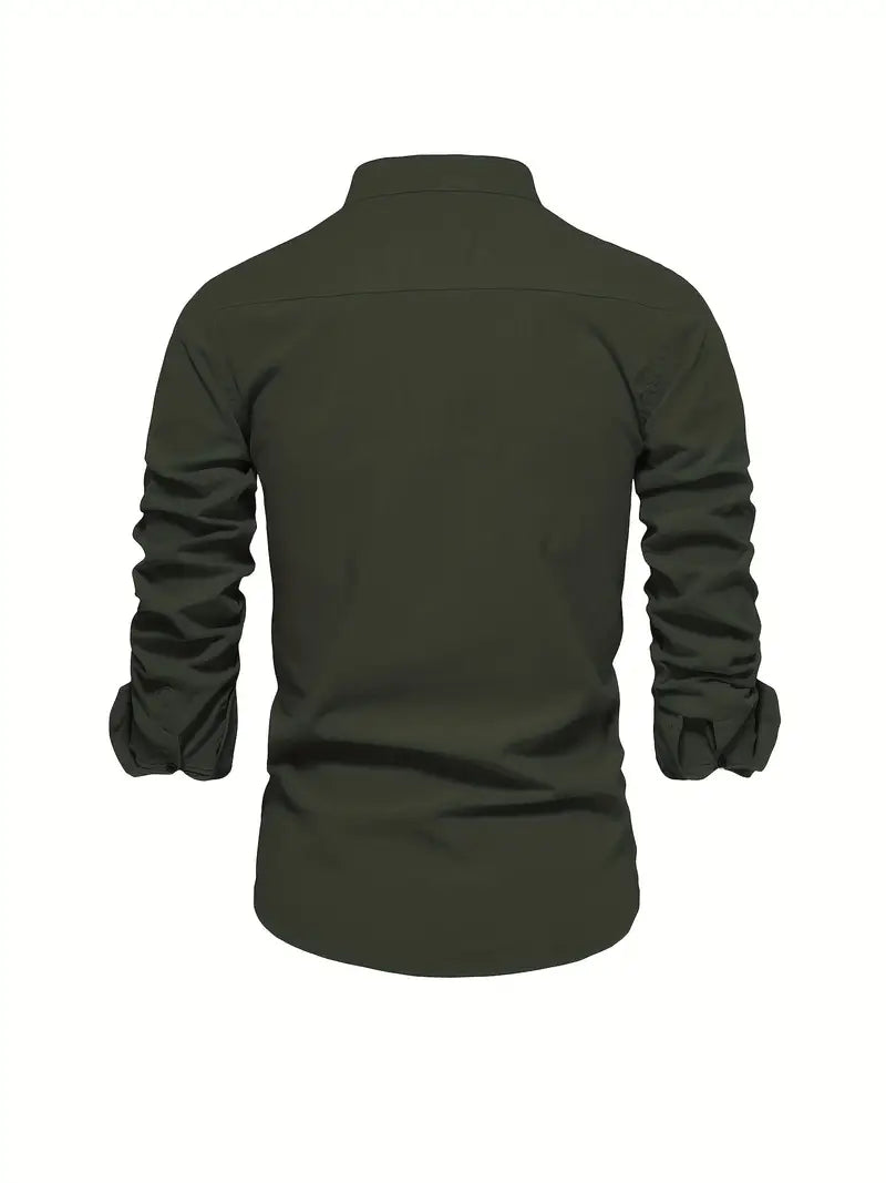 Men's Slim-Cut Desk-to-Dinner Shirt with Long Sleeves
