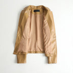 Women's Single-Button Leather Blazer with Close Structured Fit