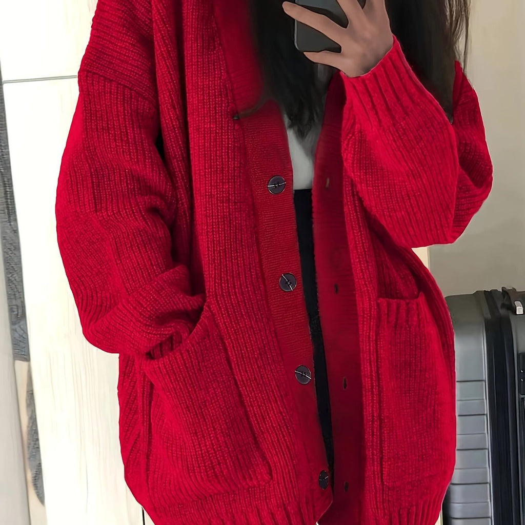 Women's Oversized Textured Knit Cardigan for Easy Layering