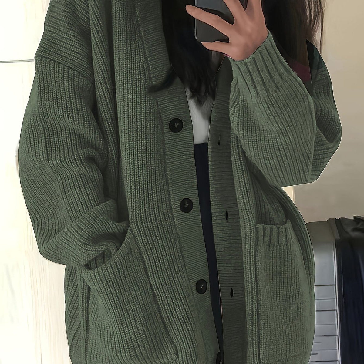 Women's Oversized Textured Knit Cardigan for Easy Layering