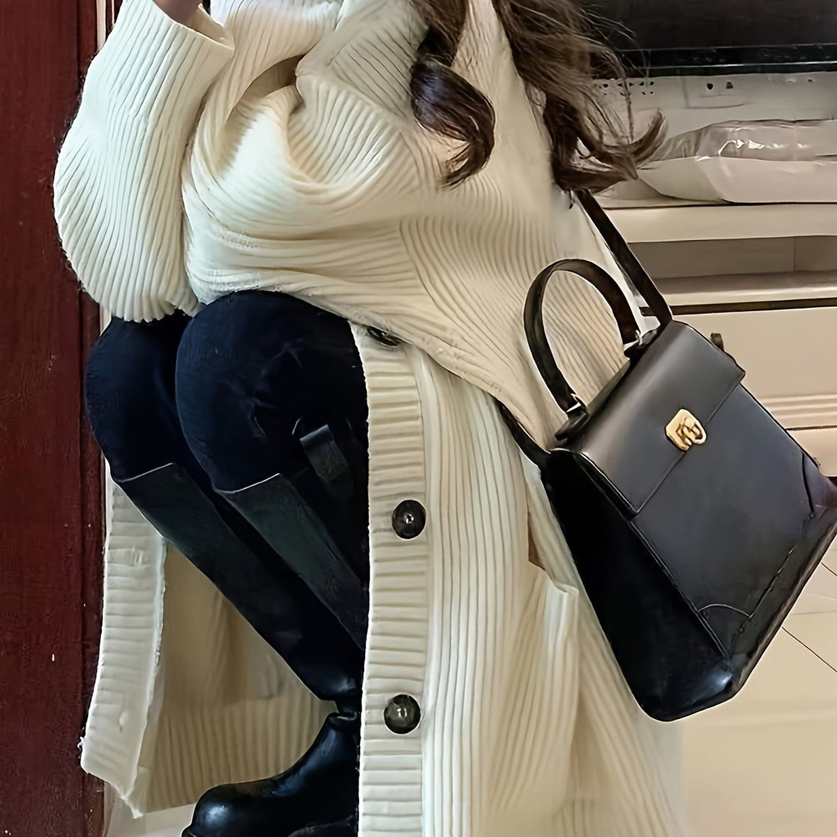 Women's Oversized Textured Knit Cardigan for Easy Layering