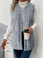 Women's Open-Front Draped Plush Layering Gilet