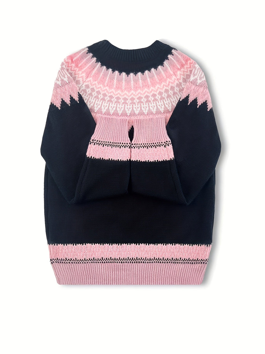 Women's Warm Jacquard Chunky Knit Jumper with Crew Neck