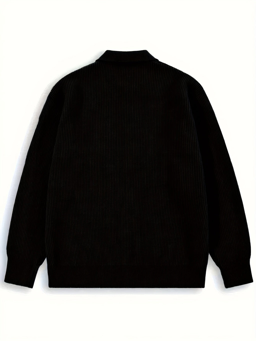 Men's Roomy Soft-Knit Cardigan with Traditional Collar