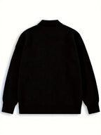 Men's Roomy Soft-Knit Cardigan with Traditional Collar