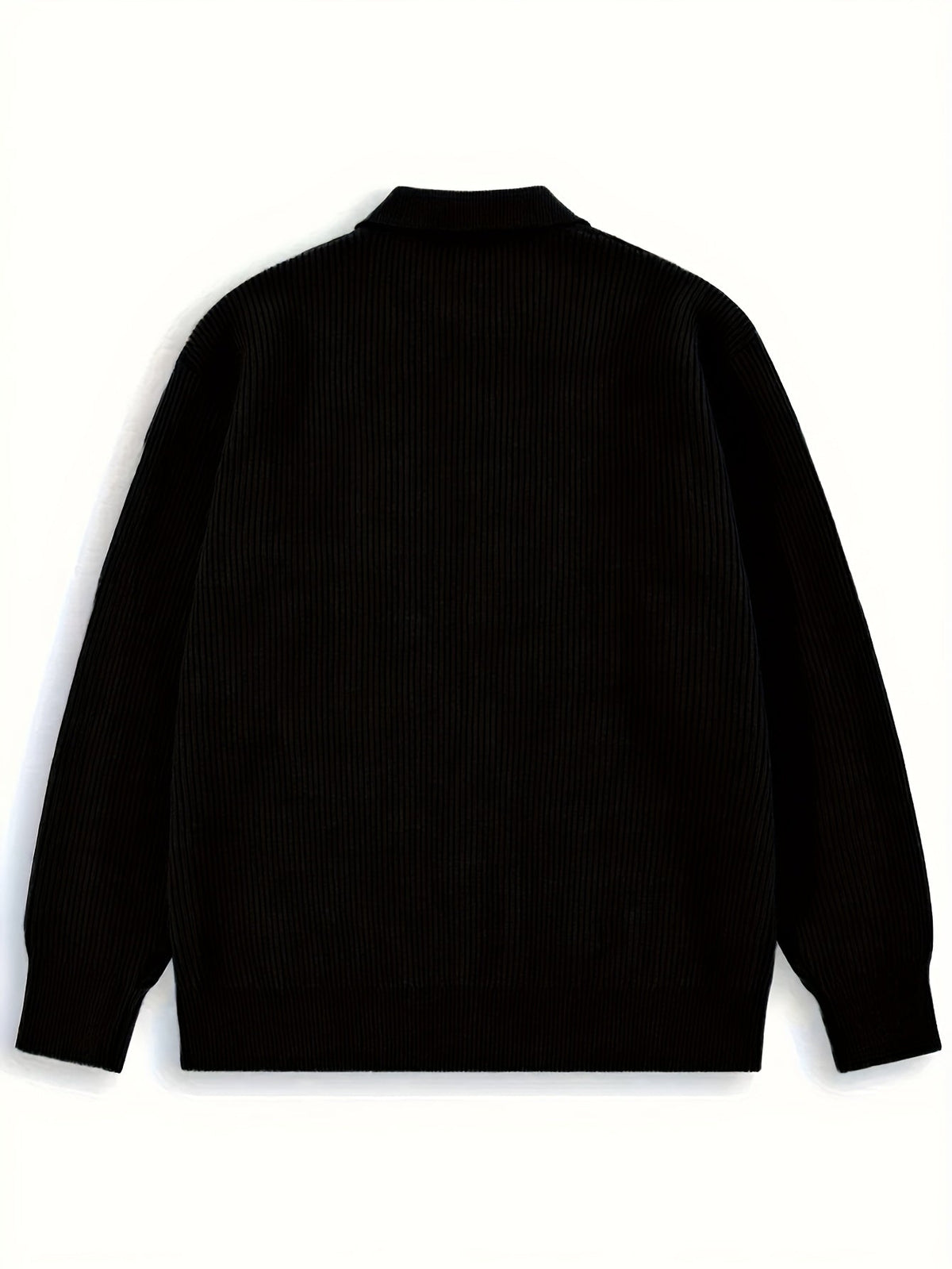 Men's Roomy Soft-Knit Cardigan with Traditional Collar