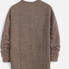 Men's Button-Neck Cable Knit Henley for Spring and Autumn