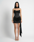 Women's Corset-Style Lace Bodice Mini Dress for Weddings and Proms