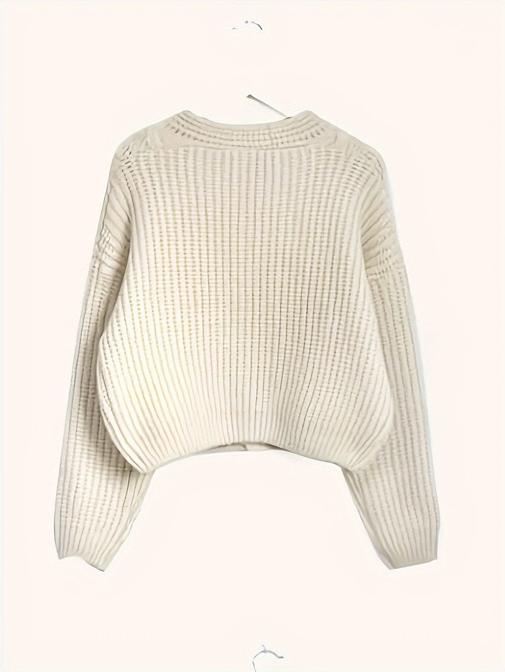 Women's Dropped-Shoulder Thick Knit Cardigan with Button Front