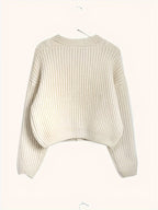 Women's Dropped-Shoulder Thick Knit Cardigan with Button Front
