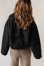 Women's Short Drop-Shoulder Padded Jacket with Adjustable Hem