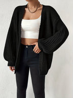 Women's Draped Open-Front Cardigan in Soft Chunky Knit