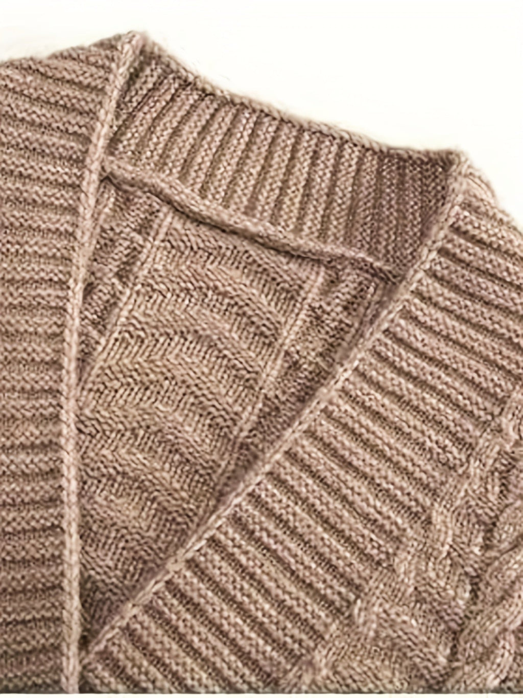 Women's Two-Pocket Cable-Knit Button Cardigan in Long Length
