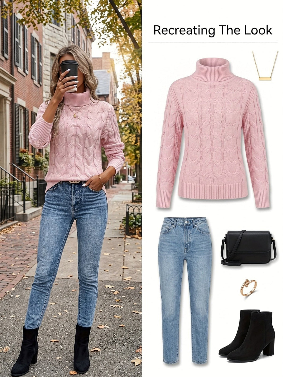 Women's Lightly Shaped Twisted Cable Roll Neck Jumper