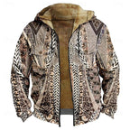 Men's All-Over Print Relaxed Hooded Jacket with Soft Lining