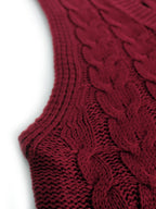 Women's Sleeveless Cable Knit Layering Slipover with V-Neck