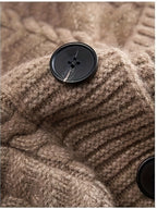Women's Two-Pocket Cable-Knit Button Cardigan in Long Length