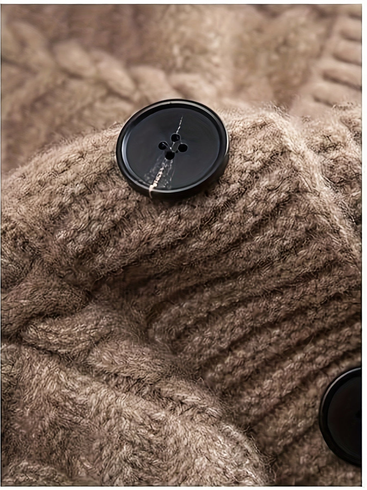 Women's Two-Pocket Cable-Knit Button Cardigan in Long Length