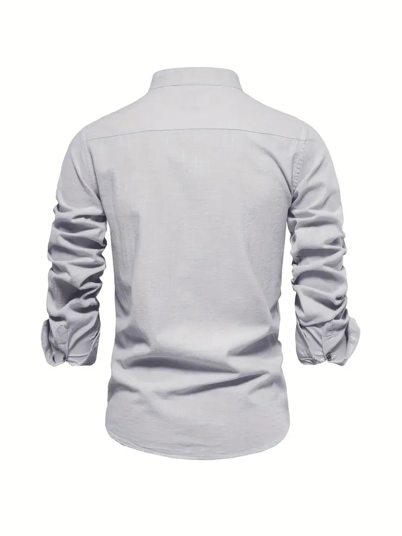 Men's Slim-Cut Desk-to-Dinner Shirt with Long Sleeves